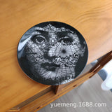 Italian Vintage Face Decorative Wall Plate For Home Bar Background Decor Handcrafted Hanging Ornament Unique Gift