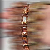 Vintage Geometric Glass Crystal Necklace Creative Trend Clothing Accessories Copper Claw Set Crystal Jewelry