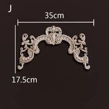 European Style Wood Applique Background Wall Decoration Floral Wood Decals for Wall  Antique Onlays Mouldings Home Decor Items