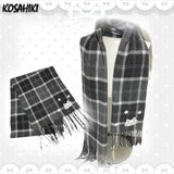 Y2k Aesthetic Vintage Cat Embroidery Kawaii Women Neckerchief Japanese Plaid Cute Cat Scarves 2026 Winter Harajuku Scarf Femme