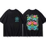 Pokémon Joint Peripheral Products Short Sleeve T-Shirt Gengar Psyduck Mewtwo Printed Men's Boys and Girls Summer New Fashion Top
