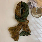 Floral Autumn Winter Cotton Linen Scarf Keep Warm Square Pleated Printed Scarf Luxury Brand Designer Vintage Shawl Wrap