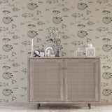 Tropical Fish Wallpaper Mural Peel and Stick,Sea Cquario Wallpaper,Self Adhesive Sea Life Wallpaper Or Tradition Blowfish Decor,