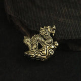 1PCS Antique Dragon Statue Ornament Moveable Body Joints Exhibition Hall Decoration Zodiac Animal Brass Crafts Collection