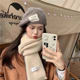 2025 New Knitted Red Scarf Women Winter Simple Classic Solid Color Wraps Men Couple Scarf New Soft Warm Thermal Wool Muffler