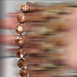 Vintage Geometric Glass Crystal Necklace Creative Trend Clothing Accessories Copper Claw Set Crystal Jewelry