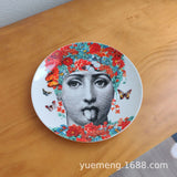 Italian Vintage Face Decorative Wall Plate For Home Bar Background Decor Handcrafted Hanging Ornament Unique Gift