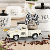 Alloy Vintage Coffee Truck Mini Casting Farmhouse Decor with Bean Bag Non Electric Desktop Accessory for Coffee Bar Display