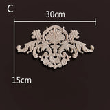 European Style Wood Applique Background Wall Decoration Floral Wood Decals for Wall  Antique Onlays Mouldings Home Decor Items