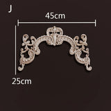 European Style Wood Applique Background Wall Decoration Floral Wood Decals for Wall  Antique Onlays Mouldings Home Decor Items