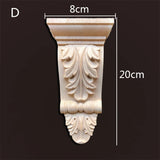 Retro Vintage Wood Carved Onlay Applique Carpenter Frame Decal Furniture Decoration Wooden Craft Decorative Door Flower Ornament