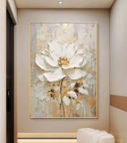 3D Textured Floral Oil Painting on Premium Linen Canvas Unframed Modern Oil Painting For Home Decor Hand-Painted Canvas Painting