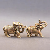 Copper Lucky Elephant Small Ornaments Brass Blessing Elephant Miniature Figurine Antique Bronze Animal Statue