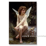 Arthyx,Print Love On The Look Out Of William Adolphe Bouguereau Oil Paintings On Canvas,Classical Wall Picture Living Room Decor