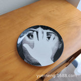 Italian Vintage Face Decorative Wall Plate For Home Bar Background Decor Handcrafted Hanging Ornament Unique Gift