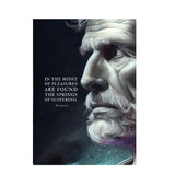 Seneca Statue Art Canvas Painting Making Noble Resolutions Inspirational Quotes Posters and Prints for Office Room Home Decor