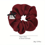 Tie Set with Vintage Butterfly Bow, Fabric Patch Large Intestine Design Knitted Bun Headband and Low Ponytail Hair Rope
