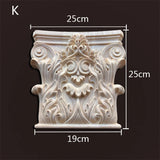 Retro Vintage Wood Carved Onlay Applique Carpenter Frame Decal Furniture Decoration Wooden Craft Decorative Door Flower Ornament