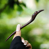 Retro Ebony Hairpin Chinese Antique Style Carved Hairpin Simple Temperament Qipao Hanfu Dished Hair Accessories for Women