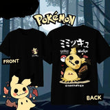 2025 Summer Pokémon Anime MIMIKYU 100% Pure Cotton Printed T-shirt Men Harajuku Loose Casual Versatile Short-sleeved Loose Y2k
