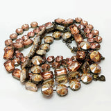 Vintage Geometric Glass Crystal Necklace Creative Trend Clothing Accessories Copper Claw Set Crystal Jewelry