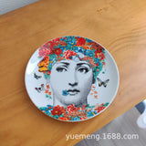 Italian Vintage Face Decorative Wall Plate For Home Bar Background Decor Handcrafted Hanging Ornament Unique Gift