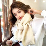 2025 New Knitted Red Scarf Women Winter Simple Classic Solid Color Wraps Men Couple Scarf New Soft Warm Thermal Wool Muffler