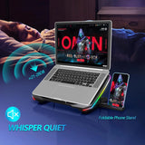 Gaming Laptop Cooling Pad with 9 Quiet Fans, Adjustable Stand for 12-17 Inch, USB Ports and Phone Holder