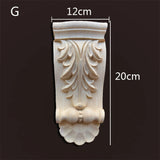 Retro Vintage Wood Carved Onlay Applique Carpenter Frame Decal Furniture Decoration Wooden Craft Decorative Door Flower Ornament