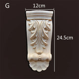Retro Vintage Wood Carved Onlay Applique Carpenter Frame Decal Furniture Decoration Wooden Craft Decorative Door Flower Ornament