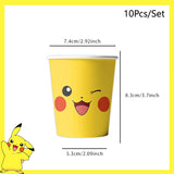 Pokemon Birthday Party Decoration Pikachu Disposable Tableware Cup Napkin Plate Tablecloth Baby Shower Cake Topper Flag Balloons