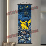 Printed Pokemon Poster, Anime Wall Artwork, Gengar Eevee Pikachu Images, Scroll Paintings, Retro Artist Home Living Room Decor