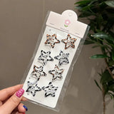 Y2K Leopard Waterdrop Hair Clips for Women Vintage Geometric Star Hairpins BB Clips Barrettes Bangs Girls Party Hair Accessories