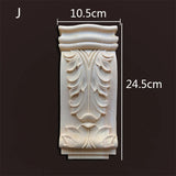 Retro Vintage Wood Carved Onlay Applique Carpenter Frame Decal Furniture Decoration Wooden Craft Decorative Door Flower Ornament