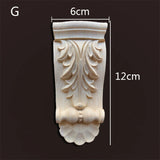 Retro Vintage Wood Carved Onlay Applique Carpenter Frame Decal Furniture Decoration Wooden Craft Decorative Door Flower Ornament