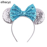 Colorful Sequins 5"Bows Mouse Ear Headbands for Adults Girls Festival Party Hair Accessories Women Girls Rainbow Hairbands