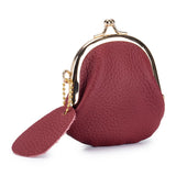 Coin Purse Kiss Lock Coin Purse for Women Large Capacity Coins Pouch Vintage Change Purse Genuine Leather Small Wallet for Women