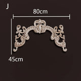 European Style Wood Applique Background Wall Decoration Floral Wood Decals for Wall  Antique Onlays Mouldings Home Decor Items