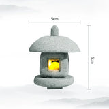 New Mini Pagoda Lantern Light Garden Statue Decorative Sand Stone Micro Landscape Lamp Zen Yard Miniature Bonsai