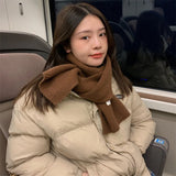 2025 New Knitted Red Scarf Women Winter Simple Classic Solid Color Wraps Men Couple Scarf New Soft Warm Thermal Wool Muffler