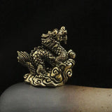 1PCS Antique Dragon Statue Ornament Moveable Body Joints Exhibition Hall Decoration Zodiac Animal Brass Crafts Collection