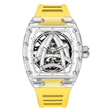 PINDU New Design Luxury Brand Men's Mechanical Watch Skeleton Mechanical Sapphire Glass Stainless Steel Waterproof Watch