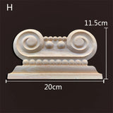 Retro Vintage Wood Carved Onlay Applique Carpenter Frame Decal Furniture Decoration Wooden Craft Decorative Door Flower Ornament