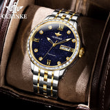 OUPINKE 3241 Man Watch High-end Luxury Original Automatic Mechanical Wrist Watches for Men Starry Sky Dial Elegant Mens Watch