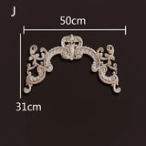 European Style Wood Applique Background Wall Decoration Floral Wood Decals for Wall  Antique Onlays Mouldings Home Decor Items