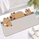 Cute Capybara Pattern Bathroom Mat – Non-Slip, Machine Washable Rug for Sink, Bathtub, Shower & Kitchen Floor | Home Decor