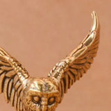 Antique Solid Brass Owl Miniature Figurines Retro Copper Animal Tea Pet Desktop Ornament Decor Crafts Animal Figurines