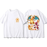 Pokémon Joint Peripheral Products Short Sleeve T-Shirt Gengar Psyduck Mewtwo Printed Men's Boys and Girls Summer New Fashion Top