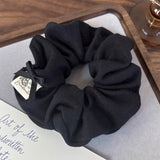 Tie Set with Vintage Butterfly Bow, Fabric Patch Large Intestine Design Knitted Bun Headband and Low Ponytail Hair Rope