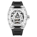 PINDU New Design Luxury Brand Men's Mechanical Watch Skeleton Mechanical Sapphire Glass Stainless Steel Waterproof Watch